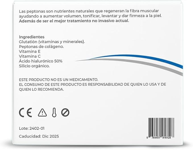 PLATINUMMAX Peptonas con Glutatión | Reafirmante, Aumento de Glúteo, Pierna y Otras Zonas - Vitaminas C, Colágeno y Peptidos; Tratamiento 5 semanas de uso