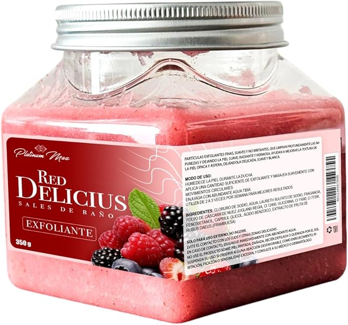 PLATINUMMAX, Sales de Baño | Exfoliante Corporal Esencia de Frutos Rojos, 350g