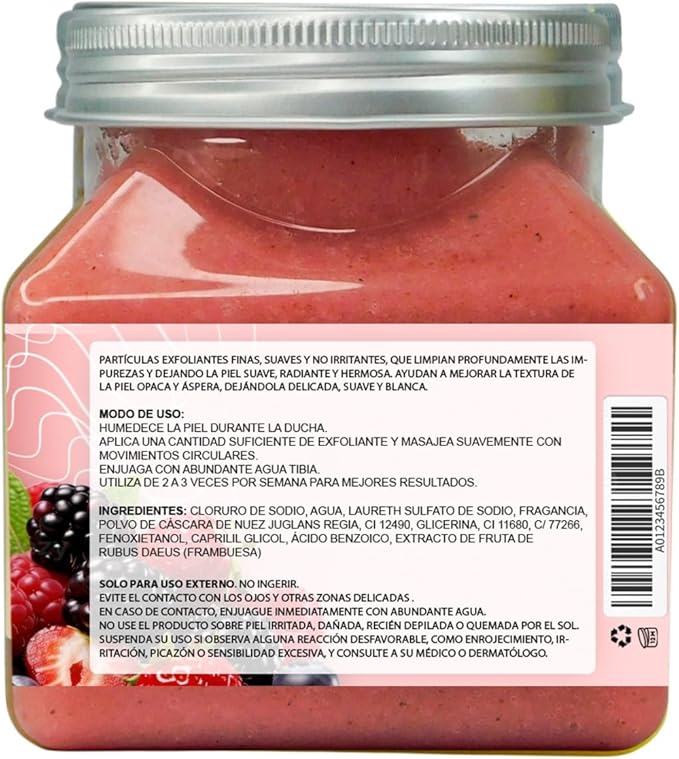PLATINUMMAX, Sales de Baño | Exfoliante Corporal Esencia de Frutos Rojos, 350g