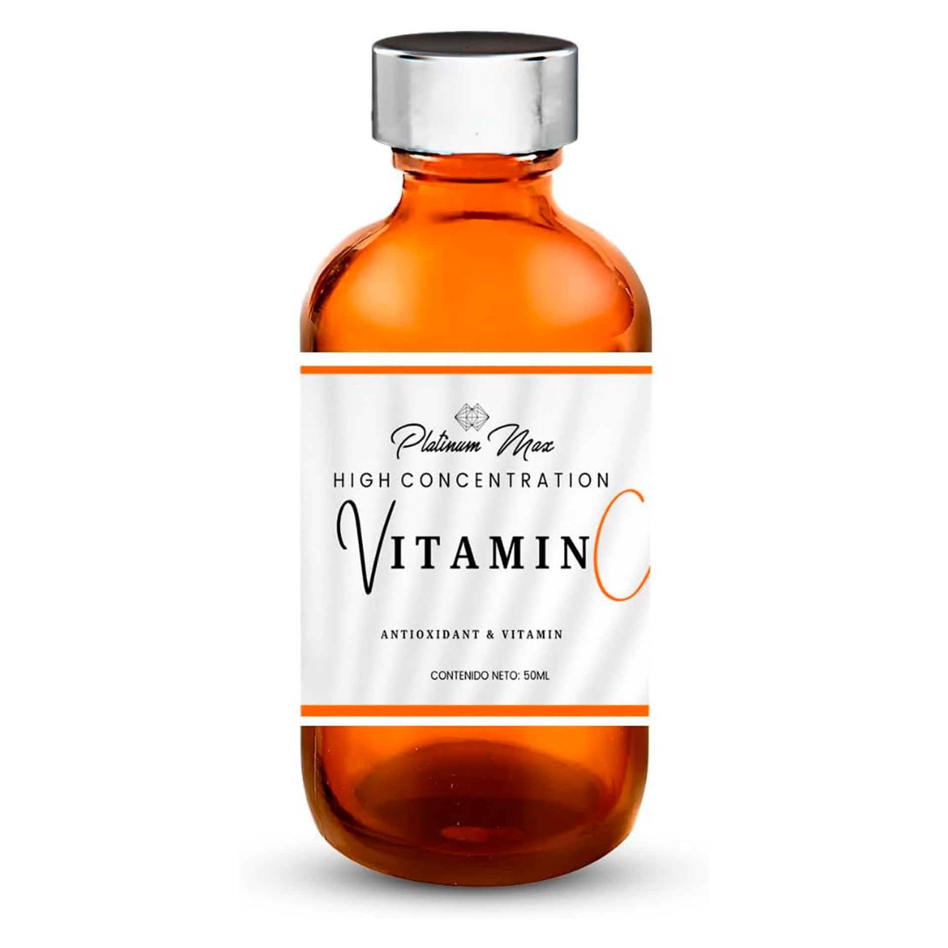PLATINUMMAX - Vial Vitamina C 20 % 50 ml – Solución Antioxidante para Rostro, Cuello, Escote y Cuerpo, Compatible con Uso Tópico, Dermapen o Microinfiltración, Presentación Sellada de Grado Profesional