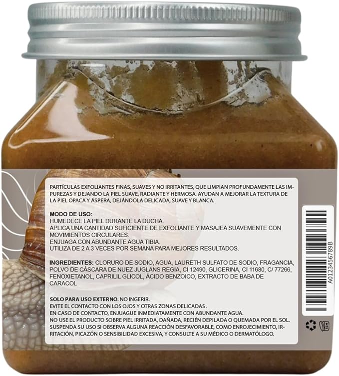 PLATINUMMAX | Sales de Baño - Exfoliante Natural Corporal Baba de Caracol, 350g