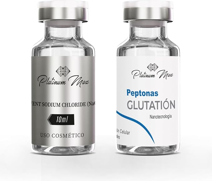 PLATINUMMAX Peptonas con Glutatión | Reafirmante, Aumento de Glúteo, Pierna y Otras Zonas - Vitaminas C, Colágeno y Peptidos; Tratamiento 5 semanas de uso